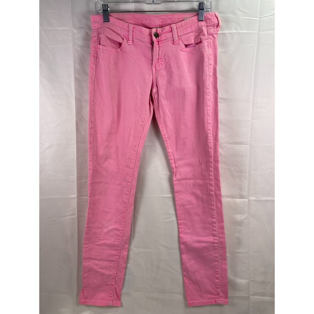 Arizona Women's Pink Skinny Stretch Juniors Denim Low Rise Pockets Pants Size 7